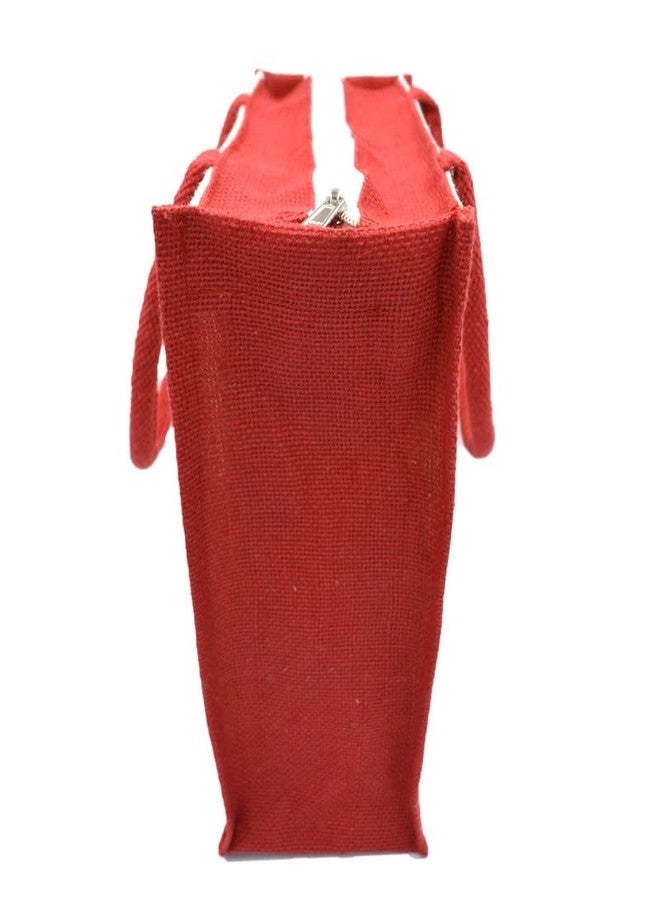 JUTEKA Panda Printed Eco Friendly Jute Bag for Shopping, Lunch, Tiffin, Office, Grocery with Zip Closure and Padded Cotton Handles… - Image 4